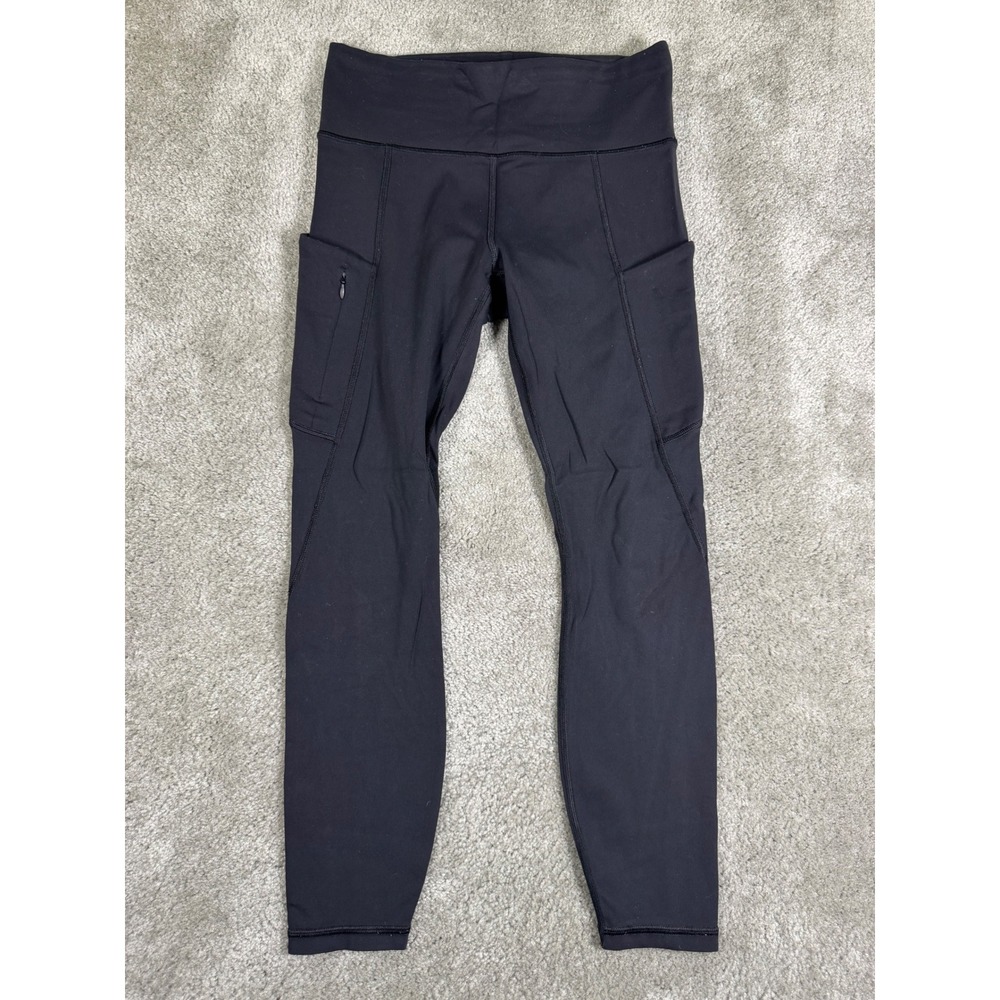Athleta Black High Rise Pocket Leggings Size S RN 54023 Zipper Pocket Yoga Pants